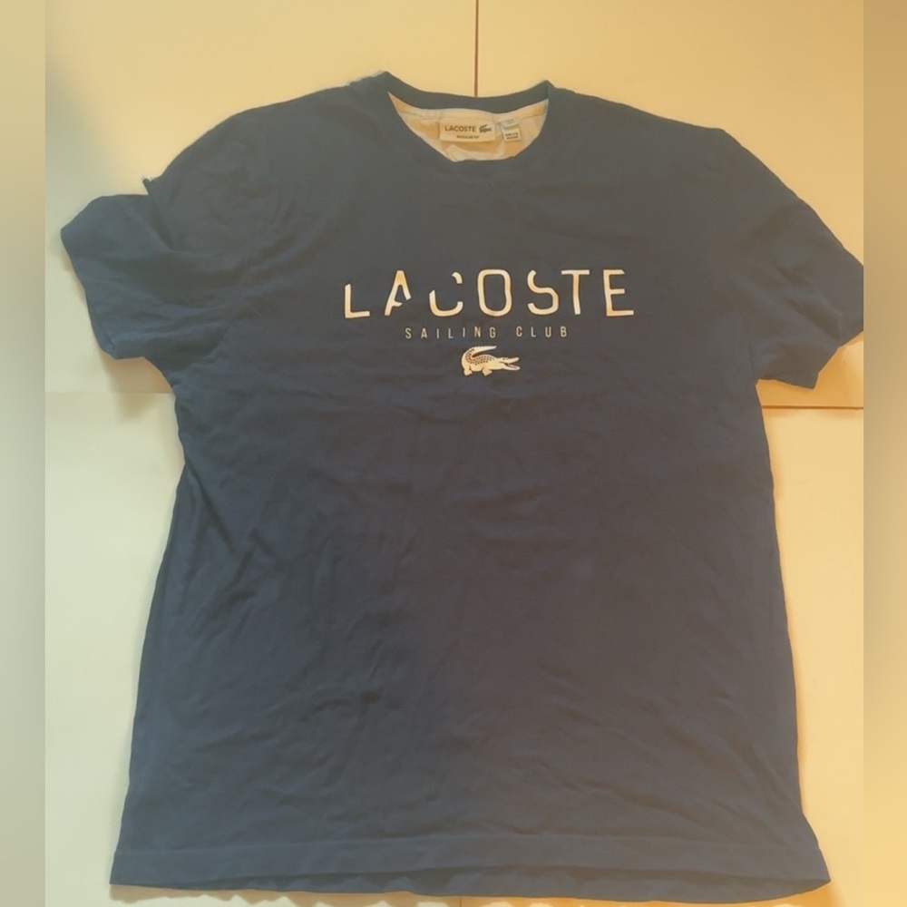 Lacoste Men's Navy Blue Sailing Club Logo Tee